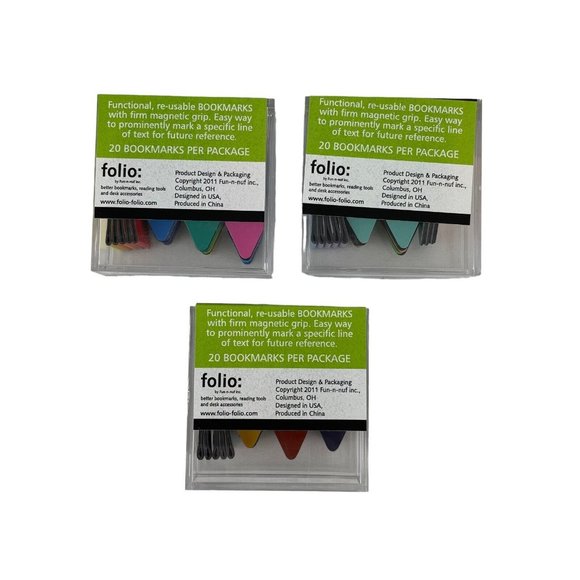 Lot of 3  Folio Get To The Point Magnetic Slip Over The Page Arrow Bookmarks - Picture 2 of 5